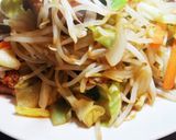 簡単☆唐揚げ肉野菜炒め作り方5写真