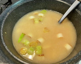 かみなり豆腐と焼きネギの味噌汁作り方6写真