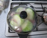 キャベツと鶏肉の蒸し煮作り方2写真