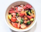 刺身に生ハムと野菜の中華風バラちらし作り方3写真