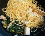 冬の10分スパ●カキとれん草の和風パスタ作り方4写真
