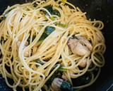 冬の10分スパ●カキとれん草の和風パスタ作り方5写真