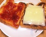 ジャムバター＆こしあんチーズのトースト作り方3写真