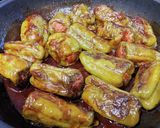 丸ごとピーマンのトロトロ肉詰め煮込み作り方6写真