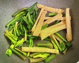 ほうれん草と油揚げの焼きうどん作り方4写真