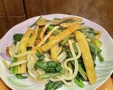 ほうれん草と油揚げの焼きうどん作り方7写真