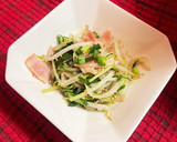 ベーコンともやしと水菜のオイスター炒め作り方4写真
