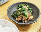 包丁不要♪鯖水煮缶とほうれん草の胡麻和え作り方5写真