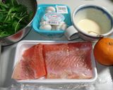 絶品☆サーモンのみかん風味サラダ仕立て☆作り方1写真