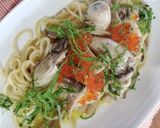 カキのアヒージョパスタ(イクラのせ♪)作り方3写真