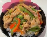 令和四年　如月17　青椒肉絲丼弁当作り方1写真
