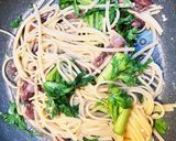 ホタルイカとわさび菜のペペロンチーノ作り方5写真