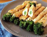 スイートブロッコリーのつくね焼き。作り方9写真