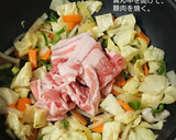 定番焼きうどん。味が決まるお茶漬と揚げ玉作り方3写真
