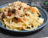 定番焼きうどん。味が決まるお茶漬と揚げ玉作り方6写真