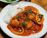 ワンプレート★イカのケチャップ炒煮ライス作り方15写真
