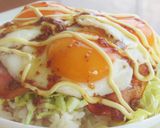 ベーコンエッグ×マスタードマヨだし醤油飯作り方6写真