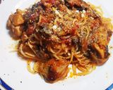 簡単☆鶏肉とマッシュルームのトマトパスタ作り方5写真