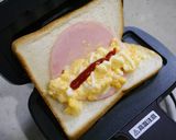 ハーフホットサンド！ハムエッグ作り方2写真