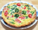 菜の花にミニトマトとベーコンのオムレツ作り方6写真