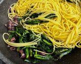 ホタルイカと春菊の春の風香る和風パスタ作り方8写真