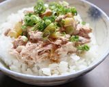 朝食におすすめ！ツナとたくあんの簡単丼作り方2写真