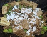 つぼみ菜と高野豆腐のマイルド麻婆豆腐作り方6写真