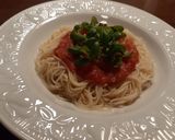 蕗の薹オイルのコラトゥーラ（魚醤）パスタ作り方7写真