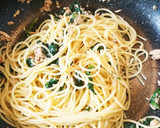 ぱぱっと簡単ツナほうれん草和風スパゲティ作り方3写真