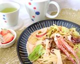 イカとキャベツの和風クリームパスタ♪作り方6写真