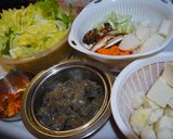 野菜たっぷりキムチ入りゴマみそ汁作り方1写真
