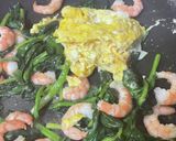 サラダ海老ほうれん草卵#春三色#マヨ炒め作り方11写真