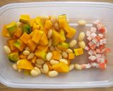 南瓜・大豆・カニカマのコロコロマヨサラダ作り方2写真