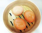 卵が半熟とろとろ蒸し卵（せいろ蒸し7分）作り方1写真