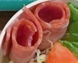 猫の日弁当ニラ玉サラダ日の丸ご飯覚書作り方6写真
