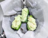 ピーマンのエビしんじょう詰め蒸し餡かけ作り方6写真