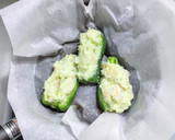 ピーマンのエビしんじょう詰め蒸し餡かけ作り方6写真