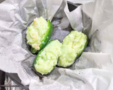 ピーマンのエビしんじょう詰め蒸し餡かけ作り方7写真