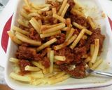 マカロニのトマ味噌煮込みソースグラタン作り方2写真