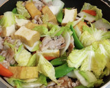 白菜と厚揚げと豚こま味噌炒め～♪作り方5写真