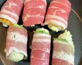 ちくわの、とろ〜りチーズ、大葉肉巻き。作り方3写真