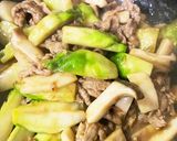 福岡県産蕾菜と牛肉のオイスターソース炒め作り方8写真