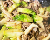 福岡県産蕾菜と牛肉のオイスターソース炒め作り方8写真