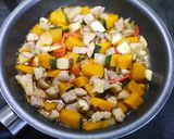 簡単！豚バラかぼちゃ丼　たっぷり紅生姜作り方4写真
