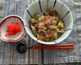 牛挽肉キャベツピーマン丼☆ハッピーご飯作り方7写真