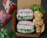 ひしもち風。ご飯だけおりたたみおにぎらず作り方10写真
