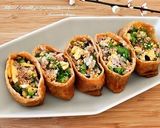 わさび菜と炒り卵のいなり寿司作り方6写真