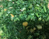 人参の葉とサバの味噌煮缶で箸休め。作り方2写真