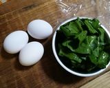 【ほうれん草の卵焼き】ある日の朝ごはん。作り方1写真