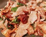 簡単おかず！春菊と豚肉の美味しい炒め作り方6写真